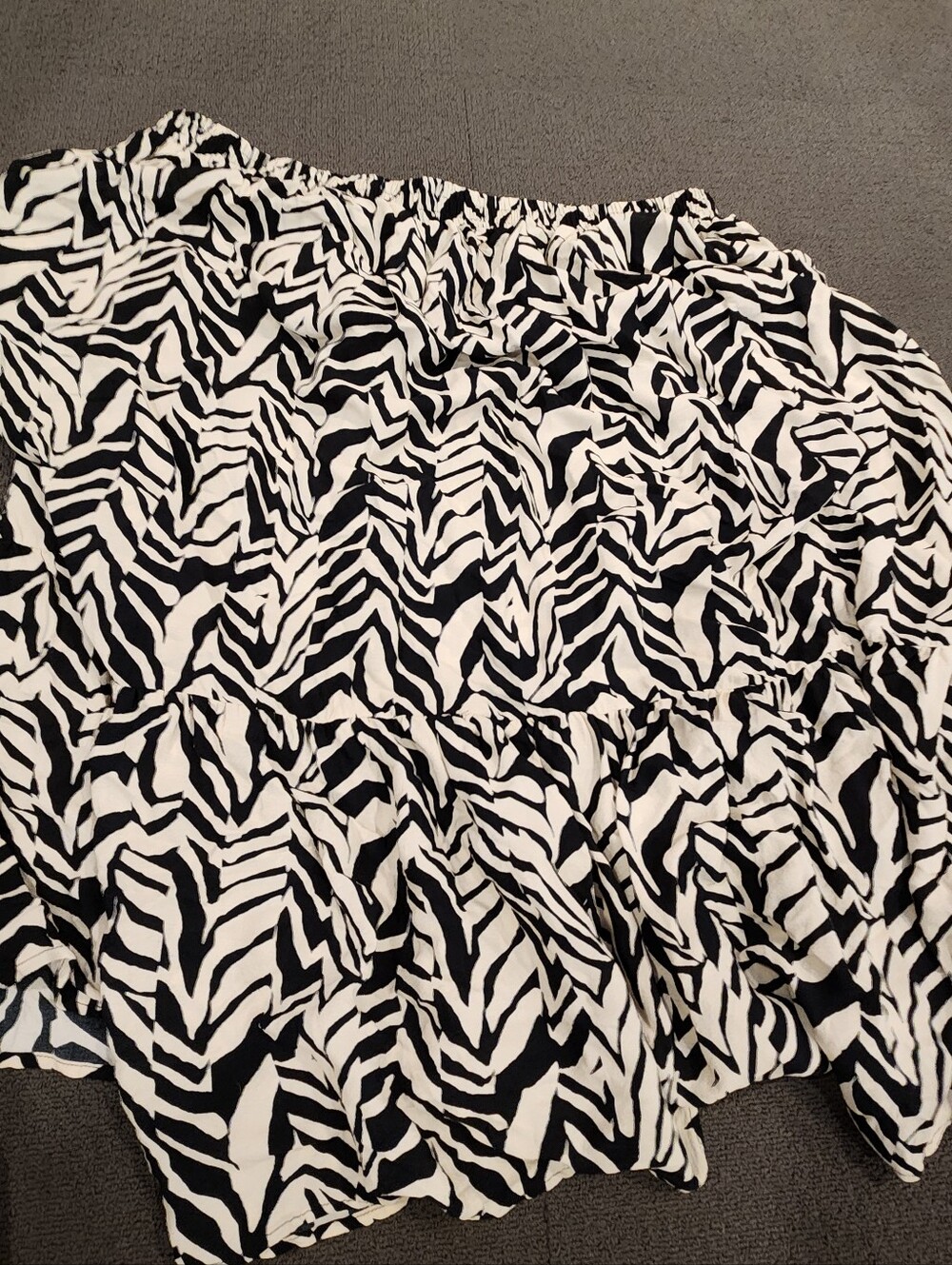 ELOQUII Elements Zebra Skirt Womens Black White Animal Print